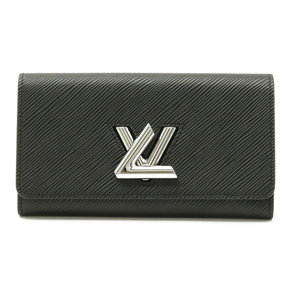 LOUIS VUITTON Epi Portefeuille Twist Bi fold Long Wallet Leather Noir Black